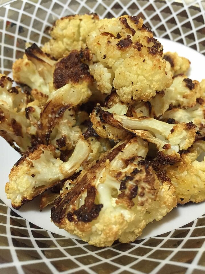 Pondicherry Roasted Cauliflower with Parmesan from Alxandersmom.com