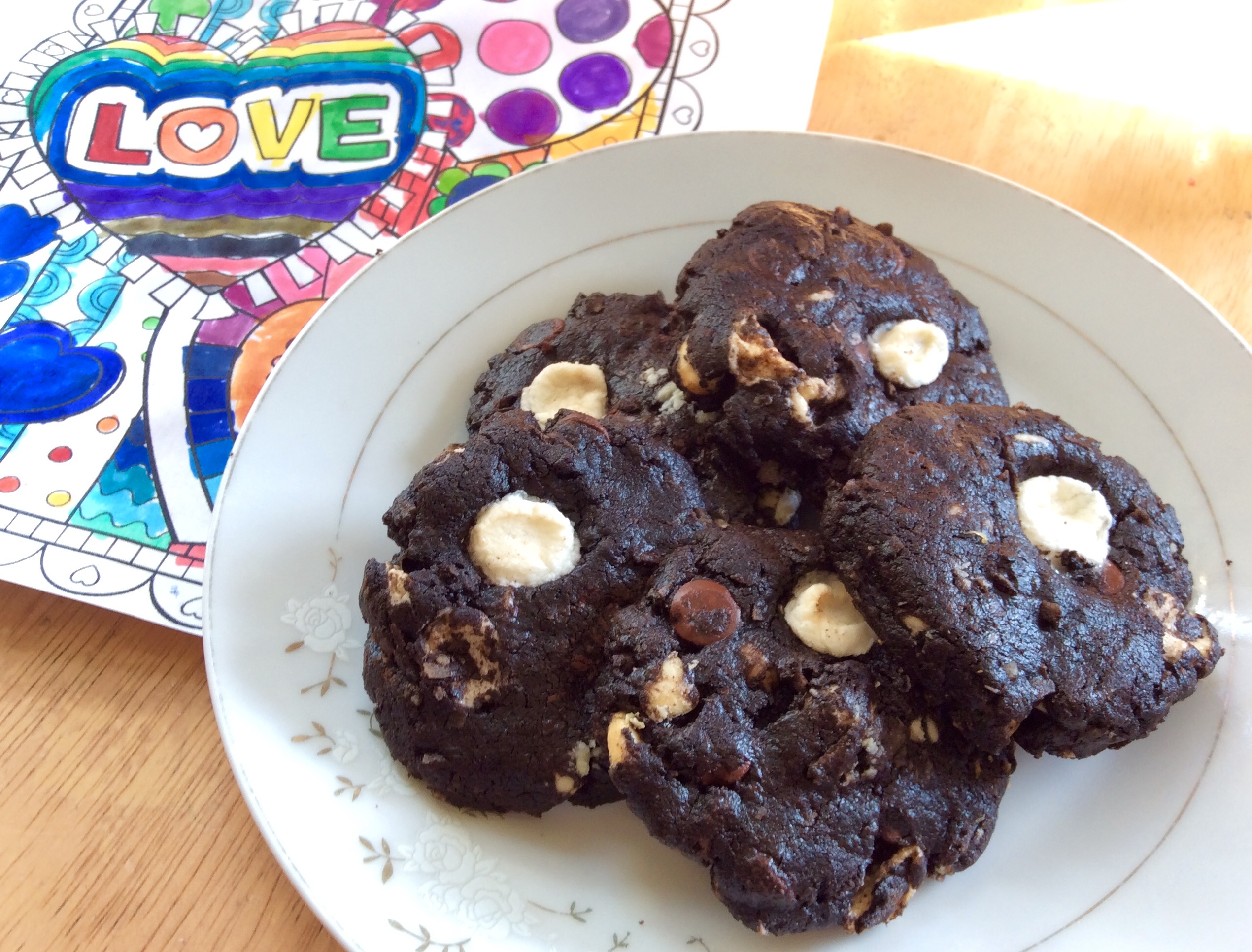 Double Chocolate Chip Coconut Marshmallow Cookies from Alexandersmom.com